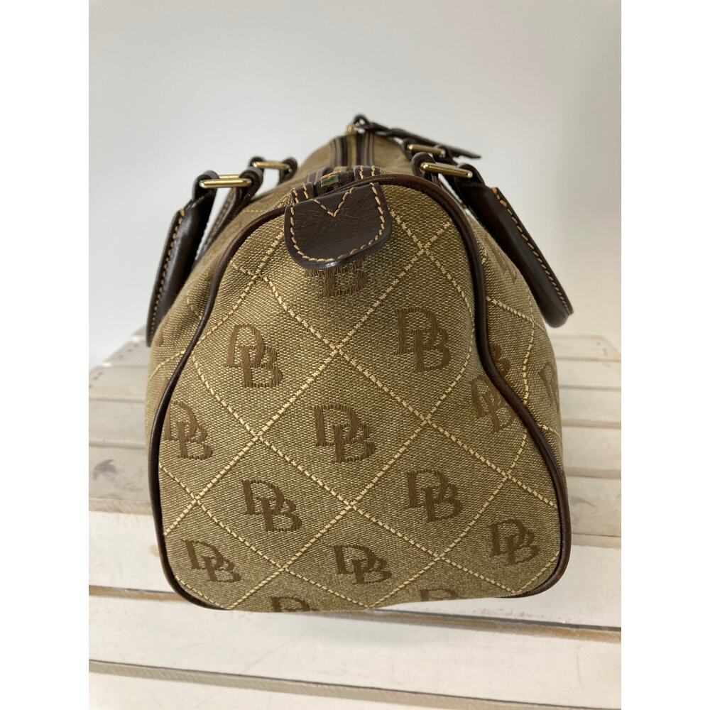 DOONEY BOURKE LARGE TAN CANVAS LEATHER TRIM HANDBAG - Picture 6 of 16